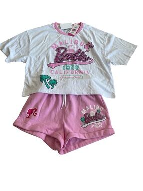Barbie Malibu Pink & White short Set